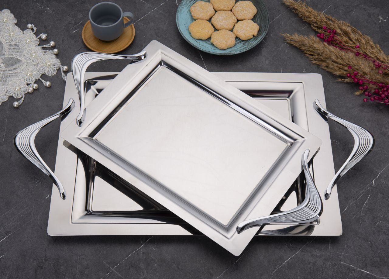 2'li Vera Ikramlık Sunumluk Servis Ve Çay Tepsisi