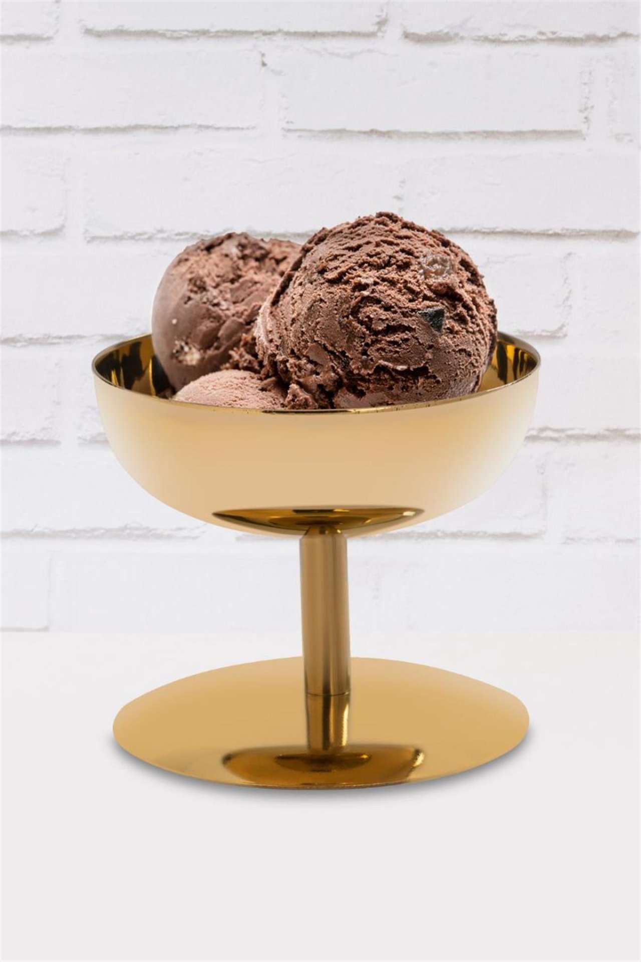 Gold Çelik Ayaklı Lokumluk İkramlık Sunumluk & Dondurmalık
